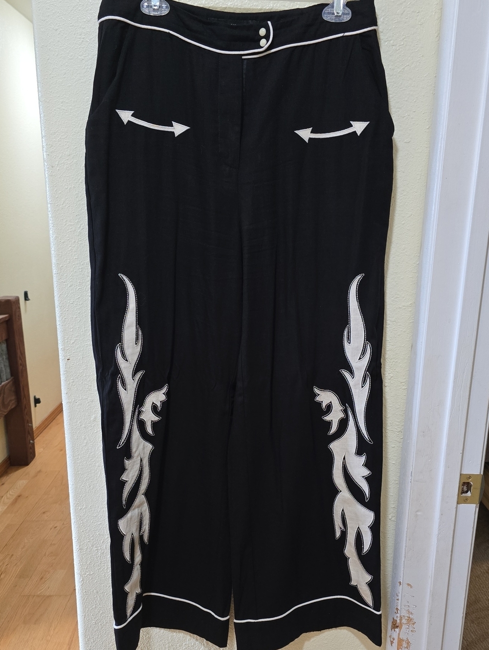 Lucky & Blessed Black Pants with White Trim